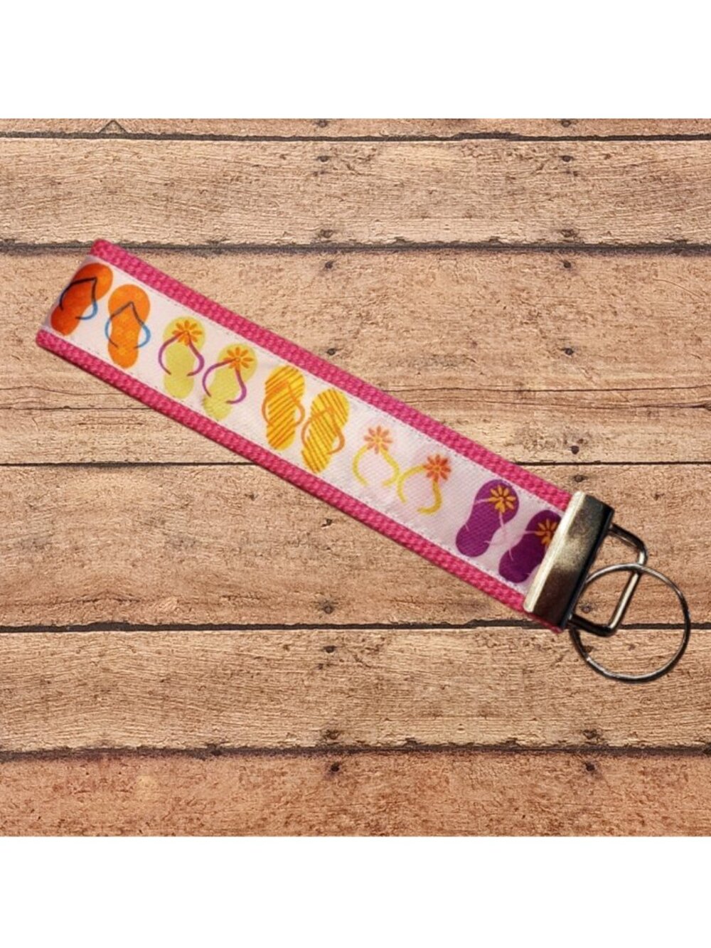 Flip Flops / Beach Sandals Wristlet Keyfob / Keychain